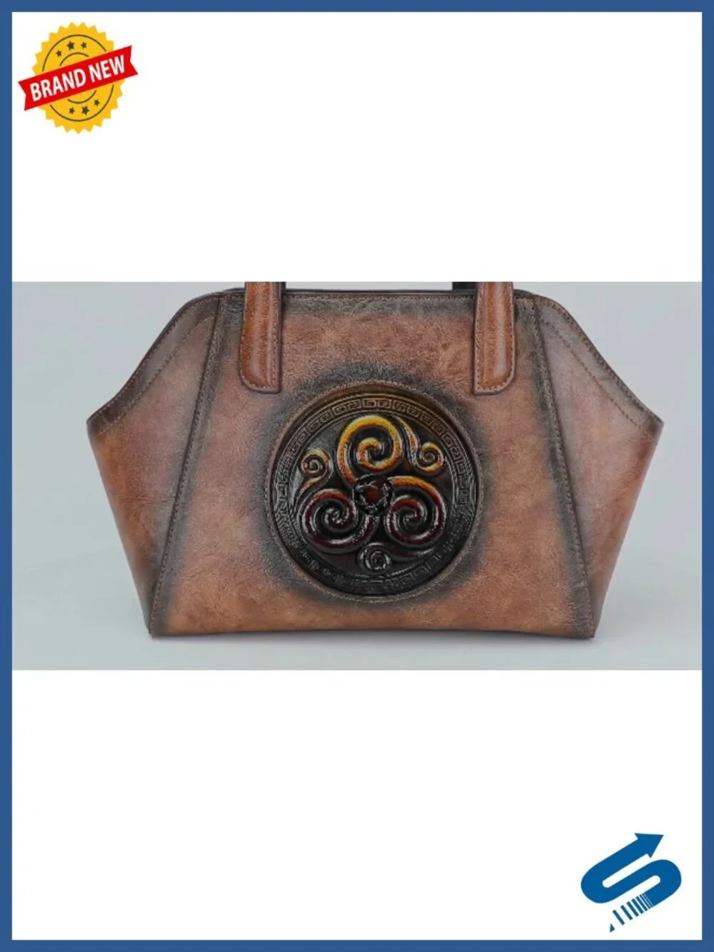 Vintage Embossing Vegan Leather Crossbody Satchel Bag Tote Shoulder Bag
